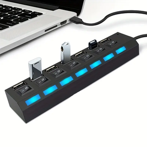 Adaptador HUB USB 2.0 - Expande tus Conexiones con 7 Puertos de Alta Velocidad